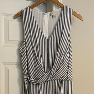 a new day Navy and White Striped Jumpsuit